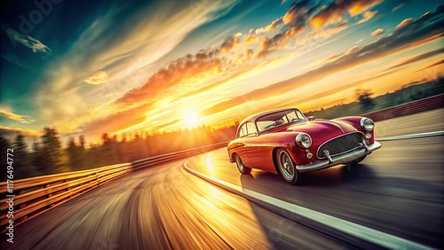 Vintage Speed Blur Infinity Race Track Countdown - Retro Motorsport Photography