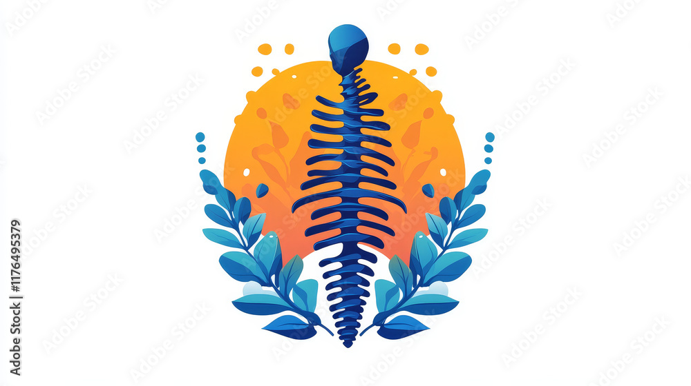 Spine icon, vector emblem for medical diagnostic center, chiropractic backbone health clinic. Orthopedic label with spinal cord and human silhouette rear view. Healthy back, vertebrology treatment Spine icon, vector emblem for medical diagnostic center, chiropractic backbone health clinic. Orthopedic label with spinal cord and human silhouette rear view. Healthy back, vertebrology treatment