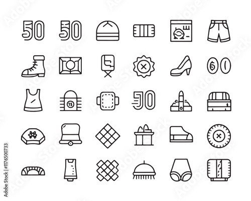 Suede Mat Line Art 50 Icon Set Collection