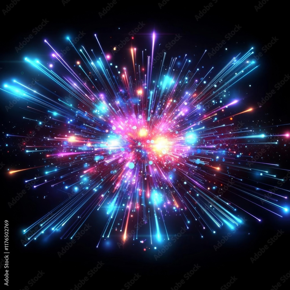 Fototapeta premium Radial abstract holographic spectrum artwork