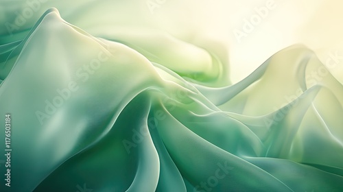 Abstract green gradient with flowing transitions between teal, lime, and forest hues, creating an organic, wavelike effect. photo