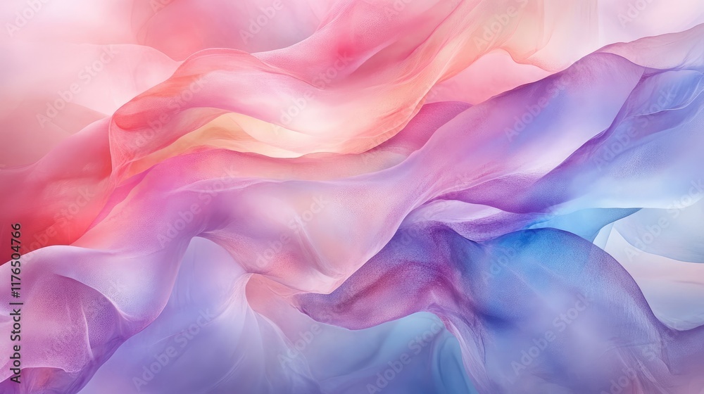 Fototapeta premium Abstract smoke forming gentle layers and patterns, fading into the background with a clear center for branding or text.