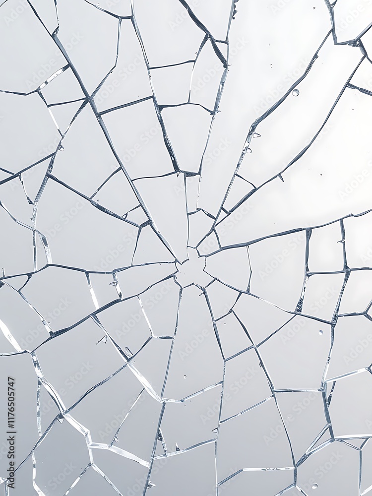 Obraz premium Cracked Glass Reflecting a Sky of Possibilities. AI Generated