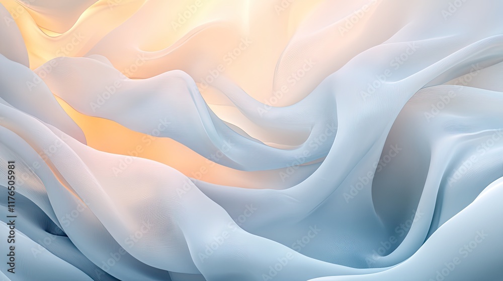 Obraz premium Abstract white and gray smoke flowing across the image in soft, undulating waves, offering clear space in the center for adding text or a logo.