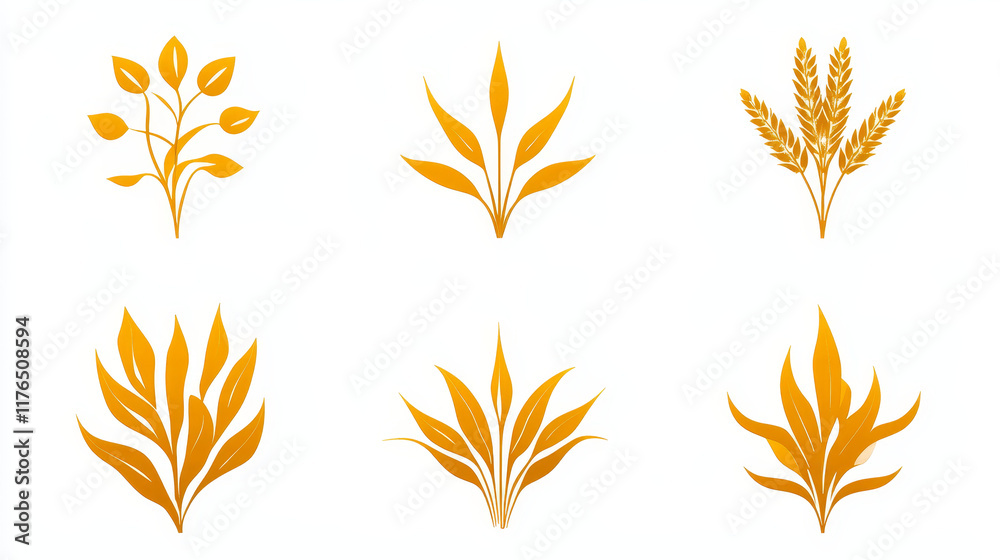 Yellow corn icons and symbols for agriculture logo design. Vector version also available in gallery Yellow corn icons and symbols for agriculture logo design. Vector version also available in gallery