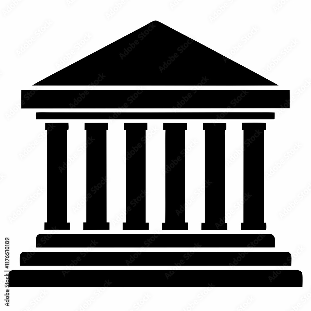 Bank Building Silhouette Vector Art Bank Building Silhouette Vector Art