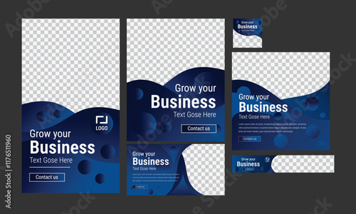 Abstract banner design web template Set, Horizontal header web banner.