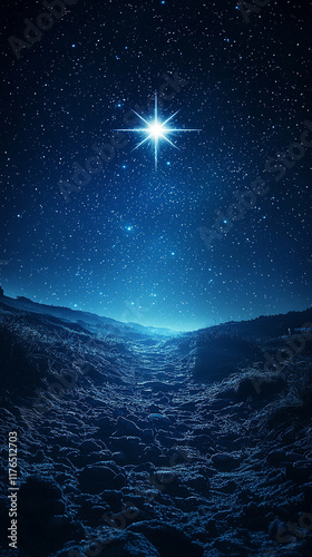 Night Sky Star Bright Path Landscape