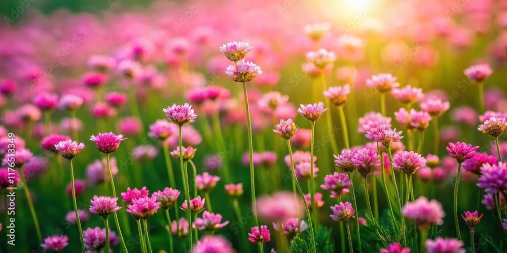 Aerial View: Abstract Slow Motion Pink Flowers on Green - Stock Video Footage Aerial View: Abstract Slow Motion Pink Flowers on Green - Stock Video Footage