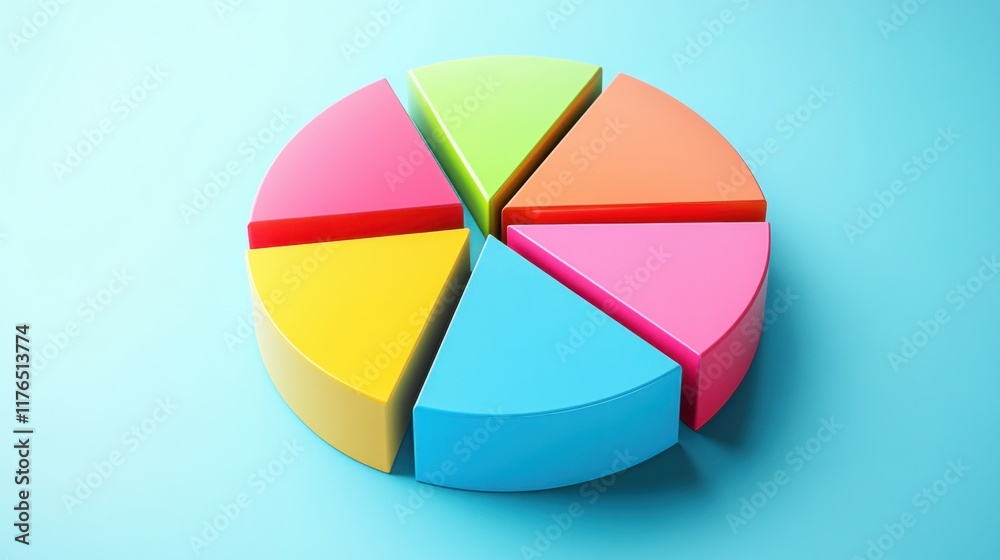 a colorful pie chart on a blue background a colorful pie chart on a blue background