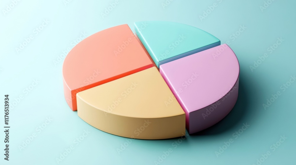 Obraz premium a pie chart with four sections of different colors