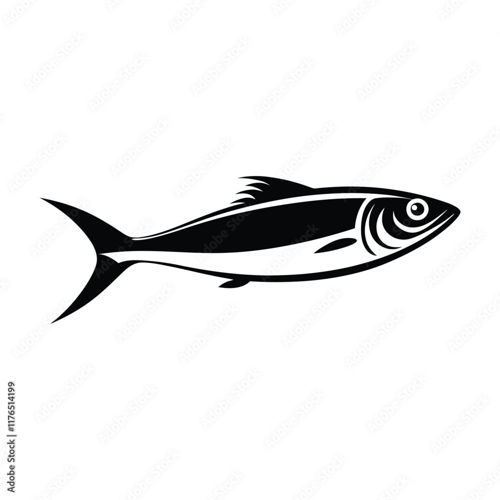 Minimal Anchovy vector isolated silhouette Minimal Anchovy vector isolated silhouette
