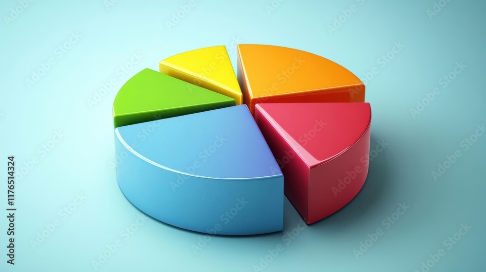 Obraz premium a colorful pie chart on a blue surface