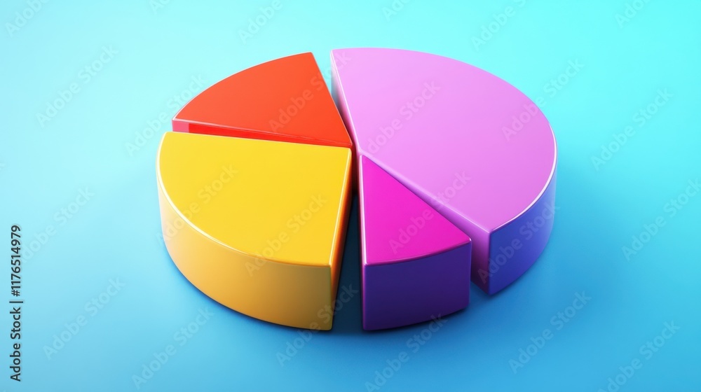 Obraz premium a colorful pie chart on a blue surface