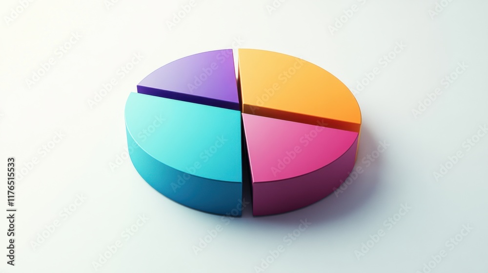 Obraz premium a colorful pie chart on a white surface
