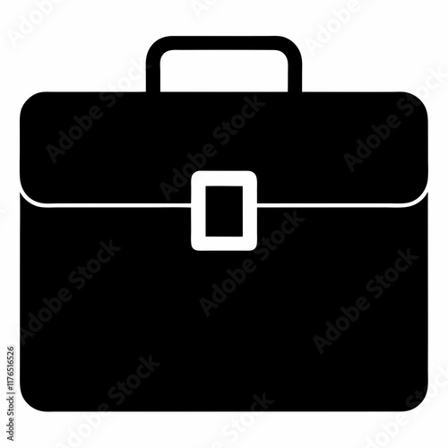 Black Briefcase Silhouette Vector Illustration