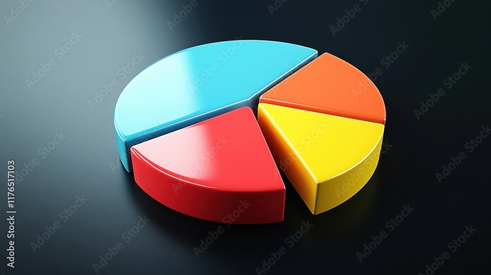 Obraz premium a pie chart with four sections of different colors