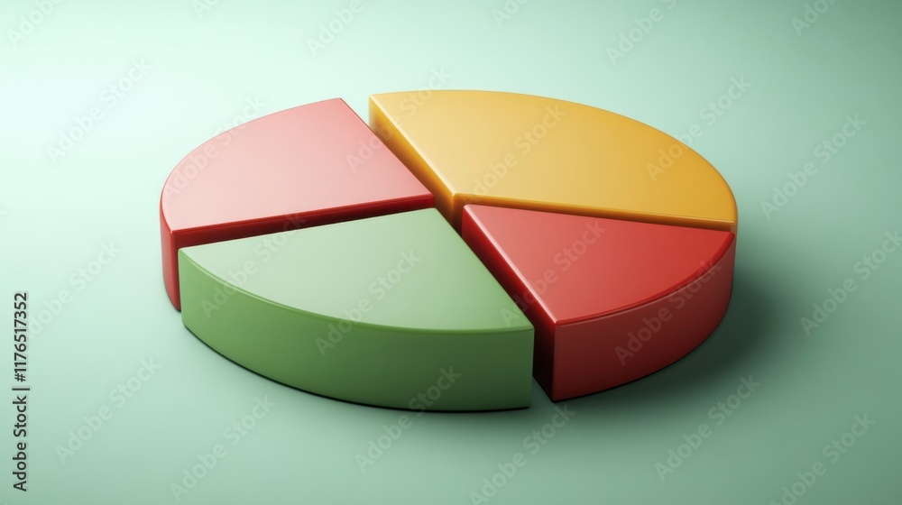 Fototapeta premium a pie chart with four sections of each color