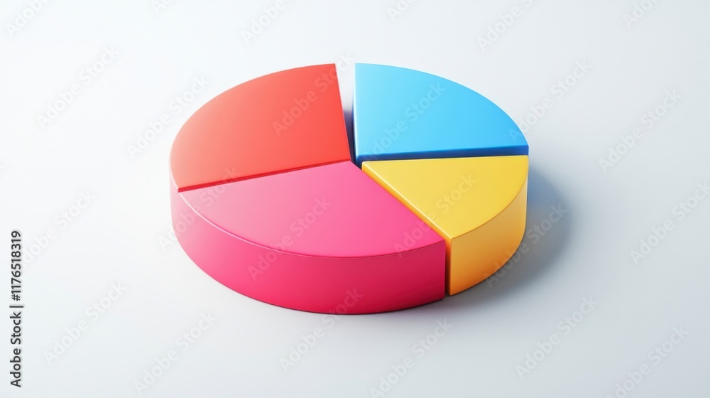 Obraz premium a pie chart with four sections of different colors