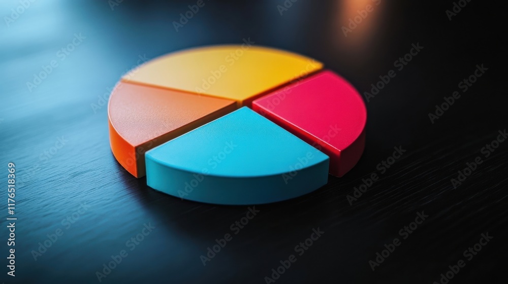 Obraz premium a colorful pie chart on a table