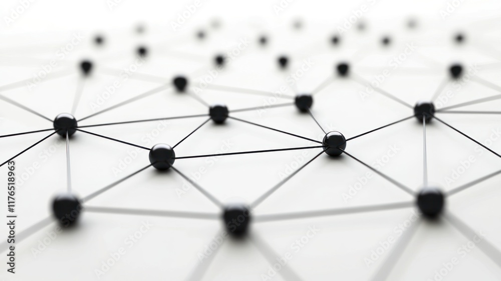 A network of interconnected nodes represented by black spheres and lines on a light background. A network of interconnected nodes represented by black spheres and lines on a light background.