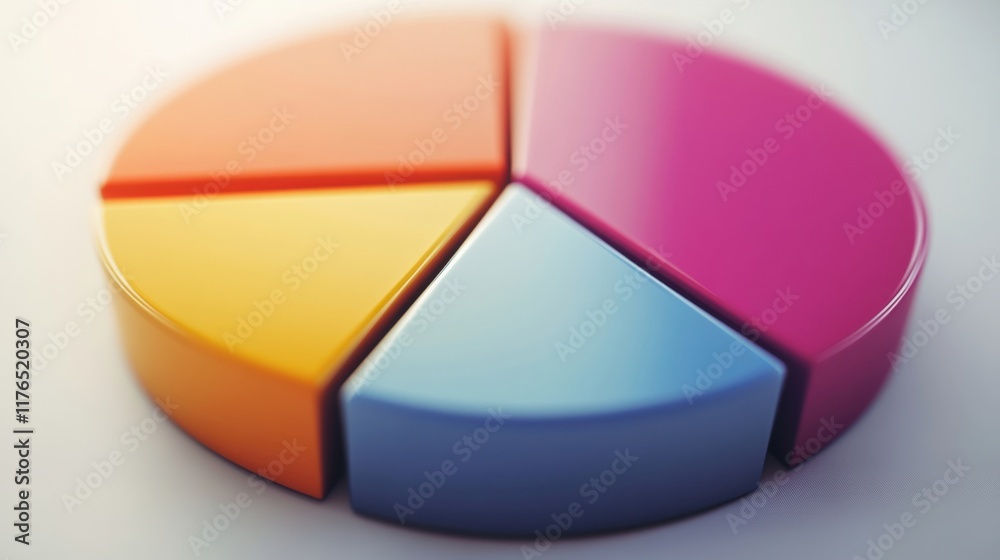 Obraz premium a pie chart with four sections of different colors