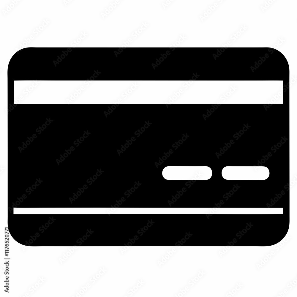 Black Credit Card Silhouette Vector Art Black Credit Card Silhouette Vector Art