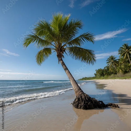 Seaside Splendor: Sugar Palms Against the Backdrop of Turquoise Waters photo