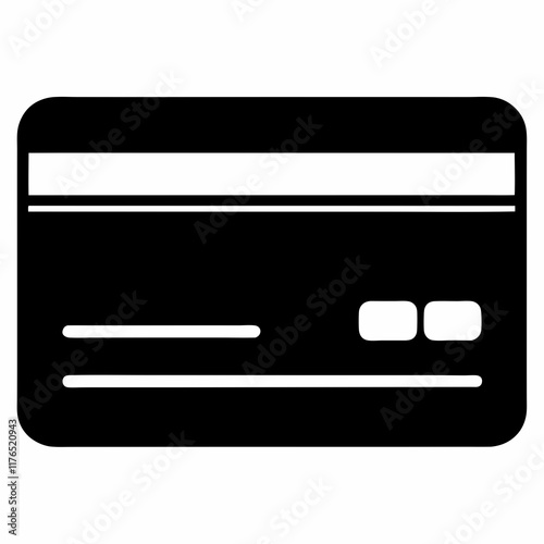 Black Credit Card Silhouette Vector Art