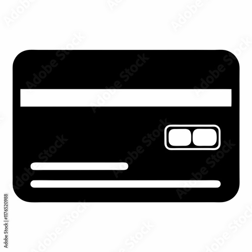 Black Credit Card Silhouette Vector Art