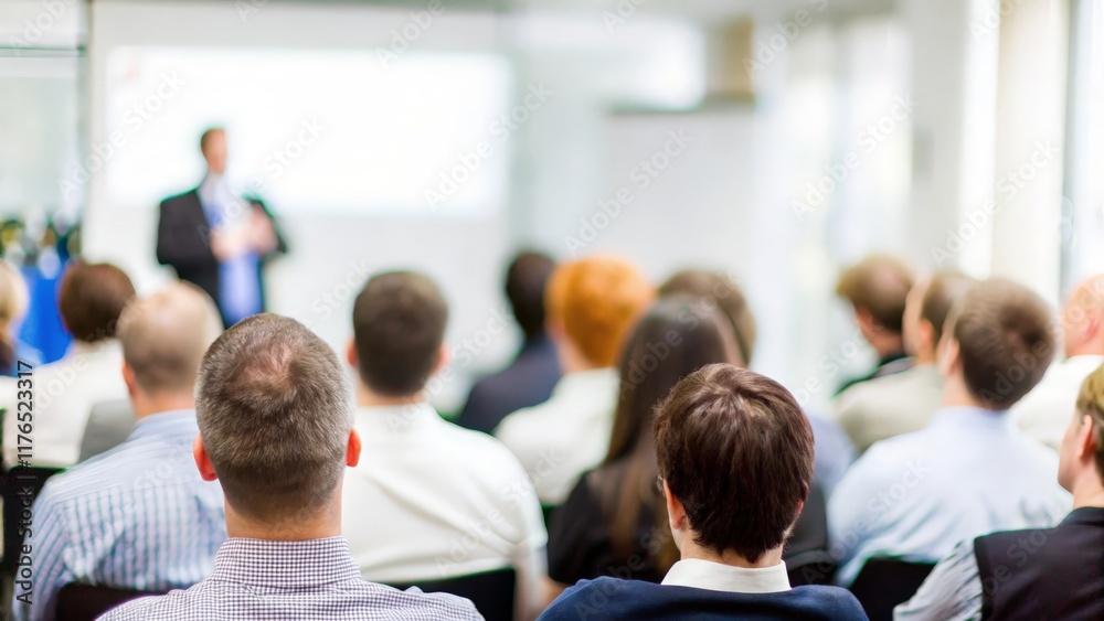 Business Seminar with Blur Effect: A blurred background of a seminar room, highlighting a speaker presenting to an engaged audience.
Business Seminar with Blur Effect: A blurred background of a seminar room, highlighting a speaker presenting to an engaged audience.