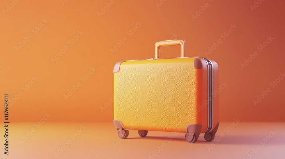 a yellow suitcase sitting on top of a floor a yellow suitcase sitting on top of a floor