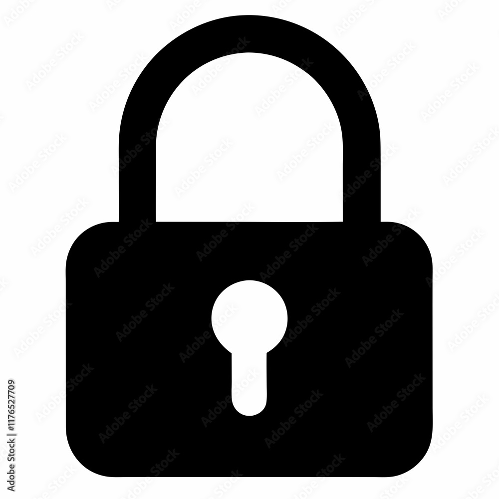 Black Padlock Silhouette Vector Illustration Black Padlock Silhouette Vector Illustration