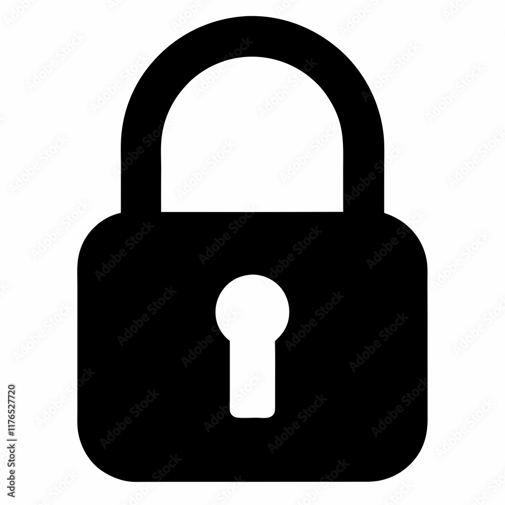 Black Padlock Silhouette Vector Illustration Black Padlock Silhouette Vector Illustration
