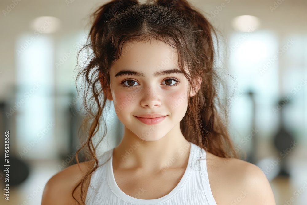 Fit and Focused: Young Woman with Weights in Gym Fit and Focused: Young Woman with Weights in Gym