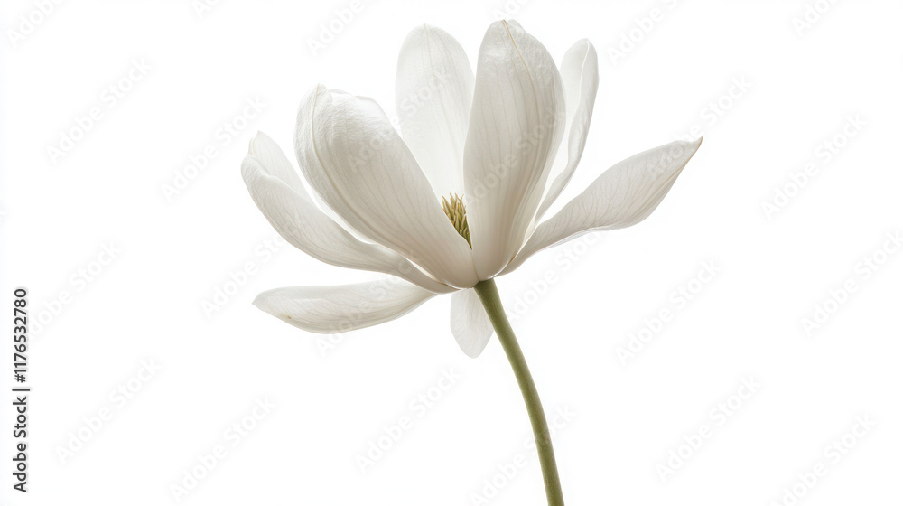 Fototapeta premium Serene White Flower Bloom: A Botanical Masterpiece