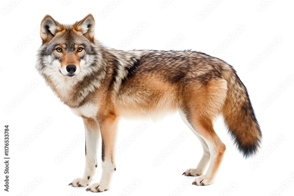 Obraz premium Wolf Isolated on White Background.