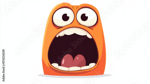 Screaming from horror emoticon isolated scared emoji with wide open mouth. Vector frightened or terrified emoticon, scared or surprised, afraid or horrified face. Amazed emoticon in terror