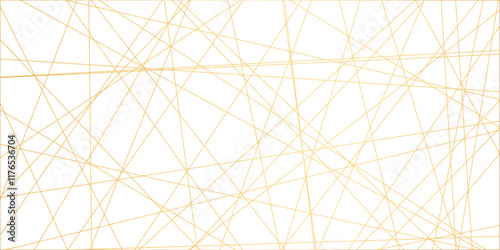 Abstract luxury gold geometric random chaotic lines with many squares and triangles shape background. geometric random chaotic seamless line design with transparent background, vector illustration.