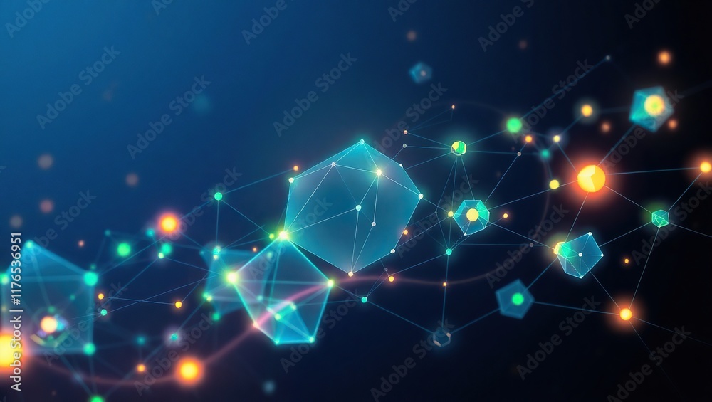 Obraz premium Abstract Network Polygonal Geometric Structure Design