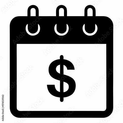 Calendar with Dollar Silhouette Vector