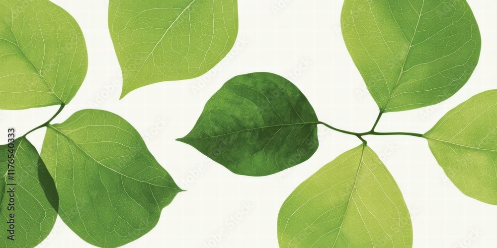Fresh Green Leaves on Soft Background for Nature Themes Fresh Green Leaves on Soft Background for Nature Themes