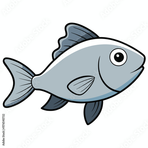 Silverside fish isolated flat vector illustration on white background