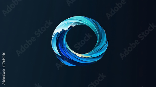 Letter O icon for ocean travel company or tourism adventure club and tourist journey agency. Vector isolated letter A of water wave symbol for marine cruise adventure team or travel trip club photo