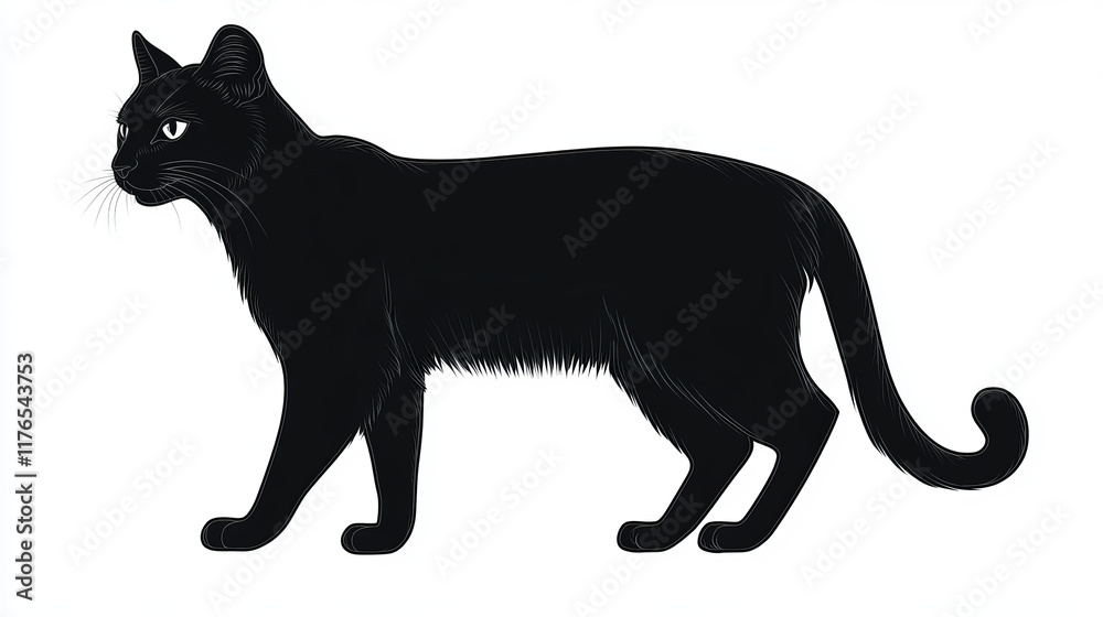 Black wild cat isolated on white background - abstract emblem. Jpeg version also available Black wild cat isolated on white background - abstract emblem. Jpeg version also available