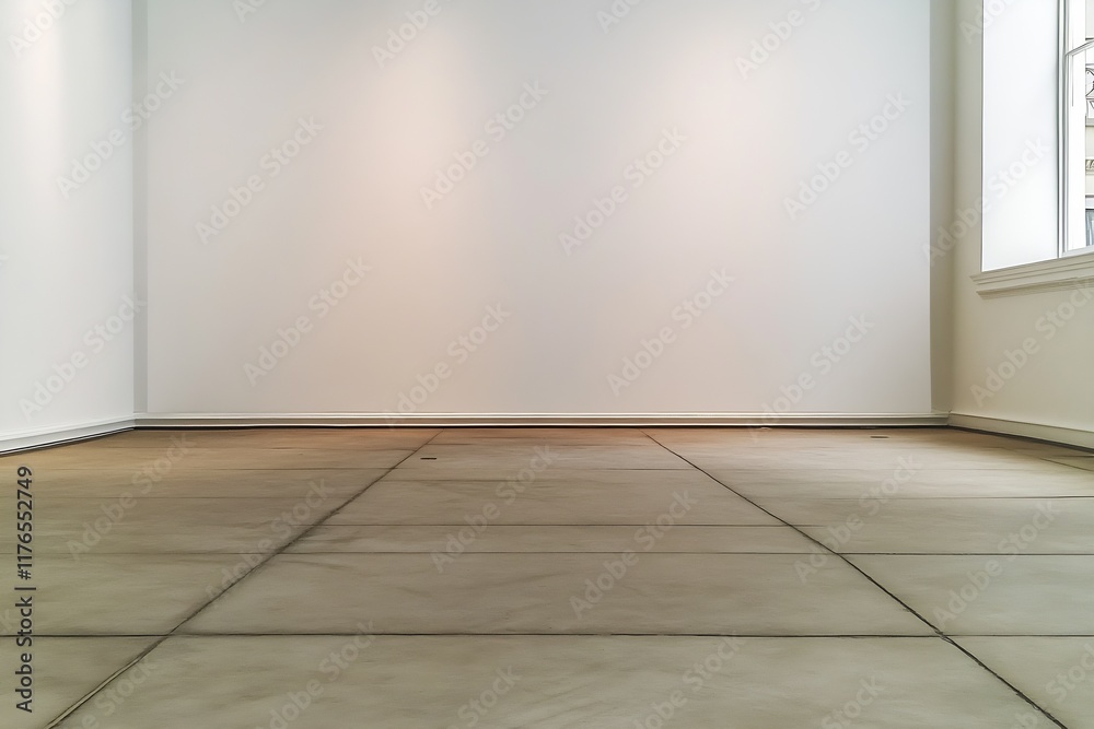 Spacious Empty Gallery Interior with Bright Natural Lighting and Clean White Walls : Generative AI Spacious Empty Gallery Interior with Bright Natural Lighting and Clean White Walls : Generative AI