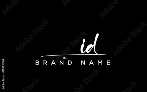 ID letter beauty handwriting vector logo.