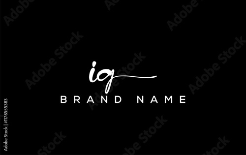 IG letter beauty handwriting vector logo.