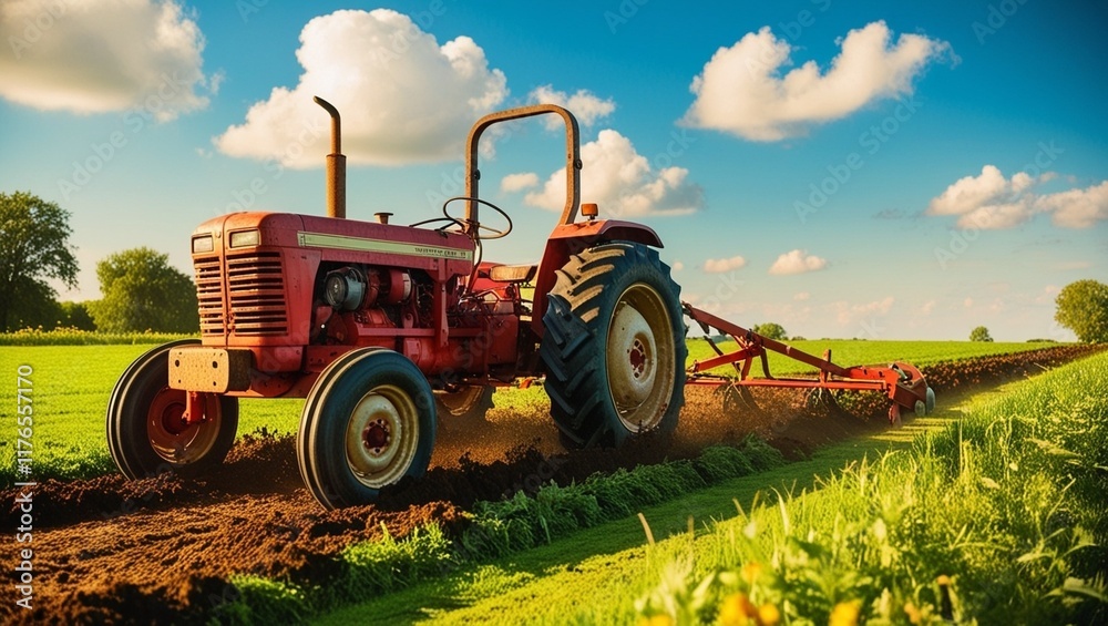 Obraz premium tractor in field