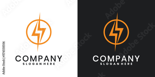Lightning bolt logo design template